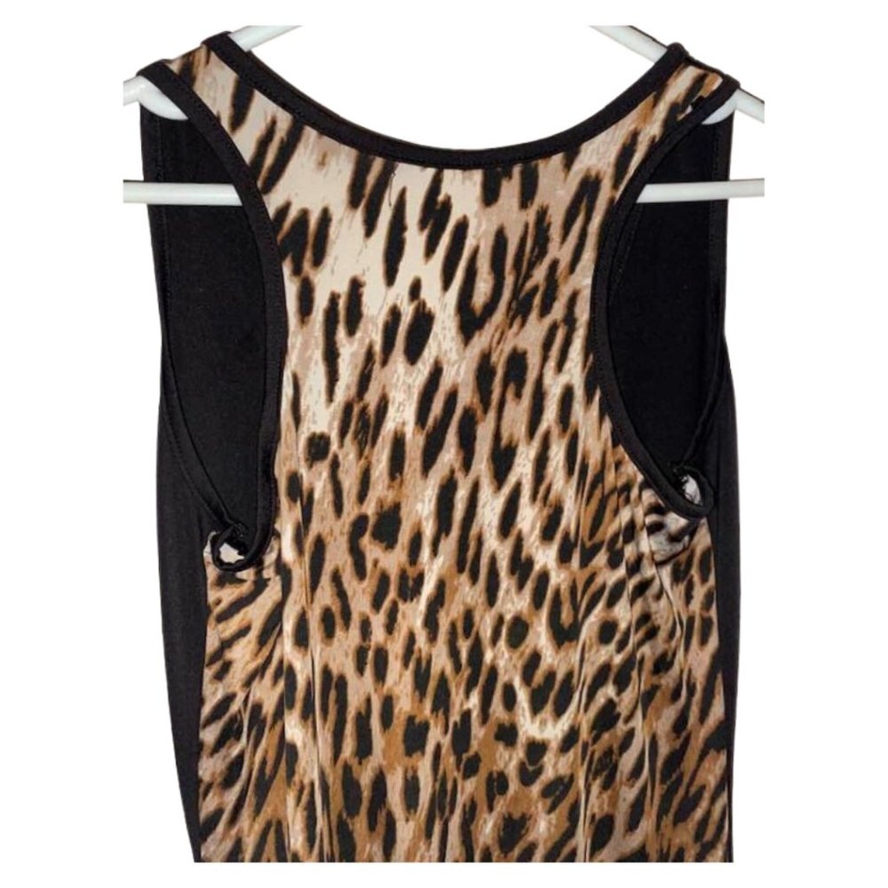 Just Love Stretch Leopard Animal Print Black Sleeveless Maxi Dress Size Small - Picture 5 of 7